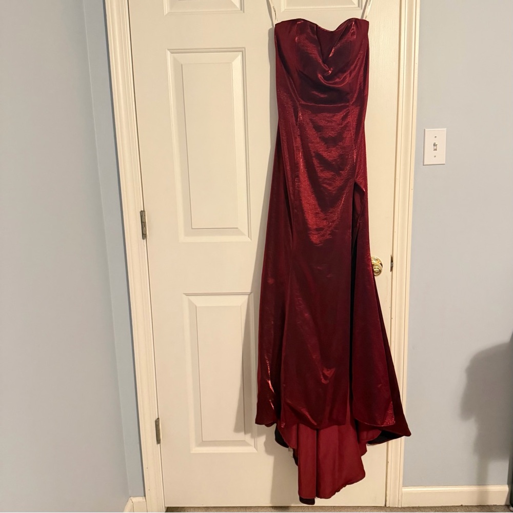Sale! Prom Dress on Sale!! Wine Red Sherri Hill - Picture 8 of 13